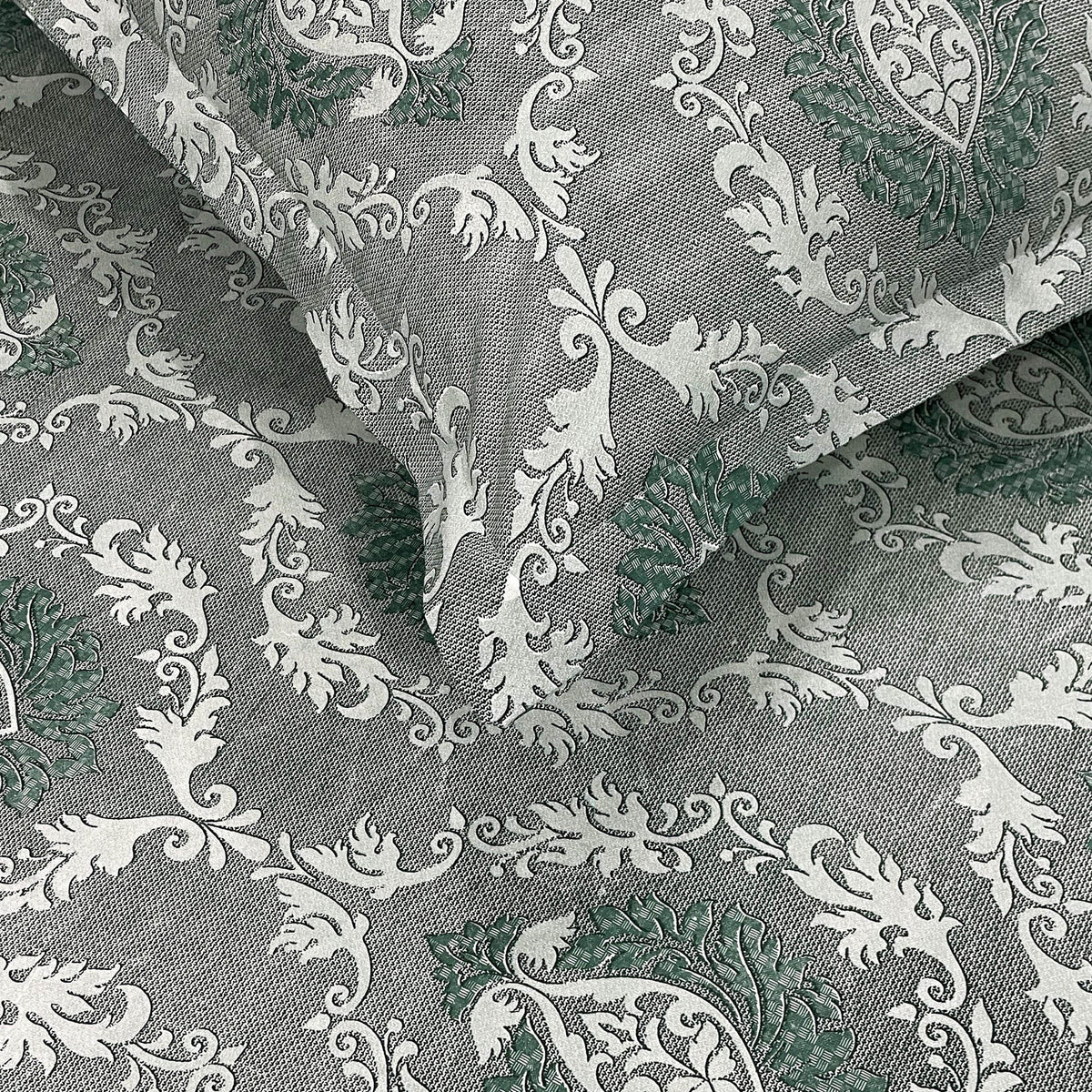 Sage Green Medallion Damask 180 TC Pure Cotton Bedsheet Set with Pillow Cover