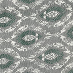 Sage Green Medallion Damask 180 TC Pure Cotton Bedsheet Set with Pillow Cover