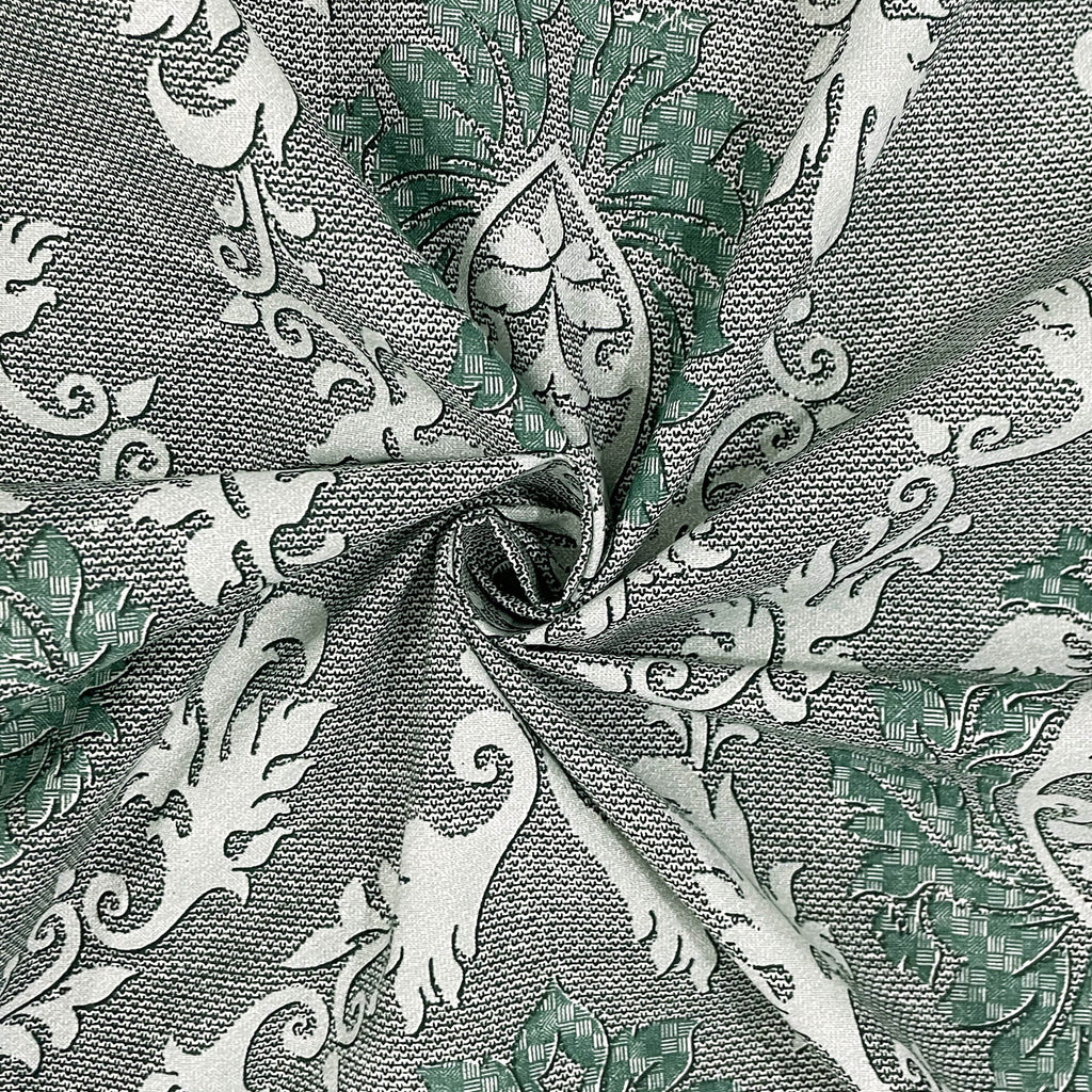 Sage Green Medallion Damask 180 TC Pure Cotton Bedsheet Set with Pillow Cover