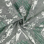 Sage Green Medallion Damask 180 TC Pure Cotton Bedsheet Set with Pillow Cover