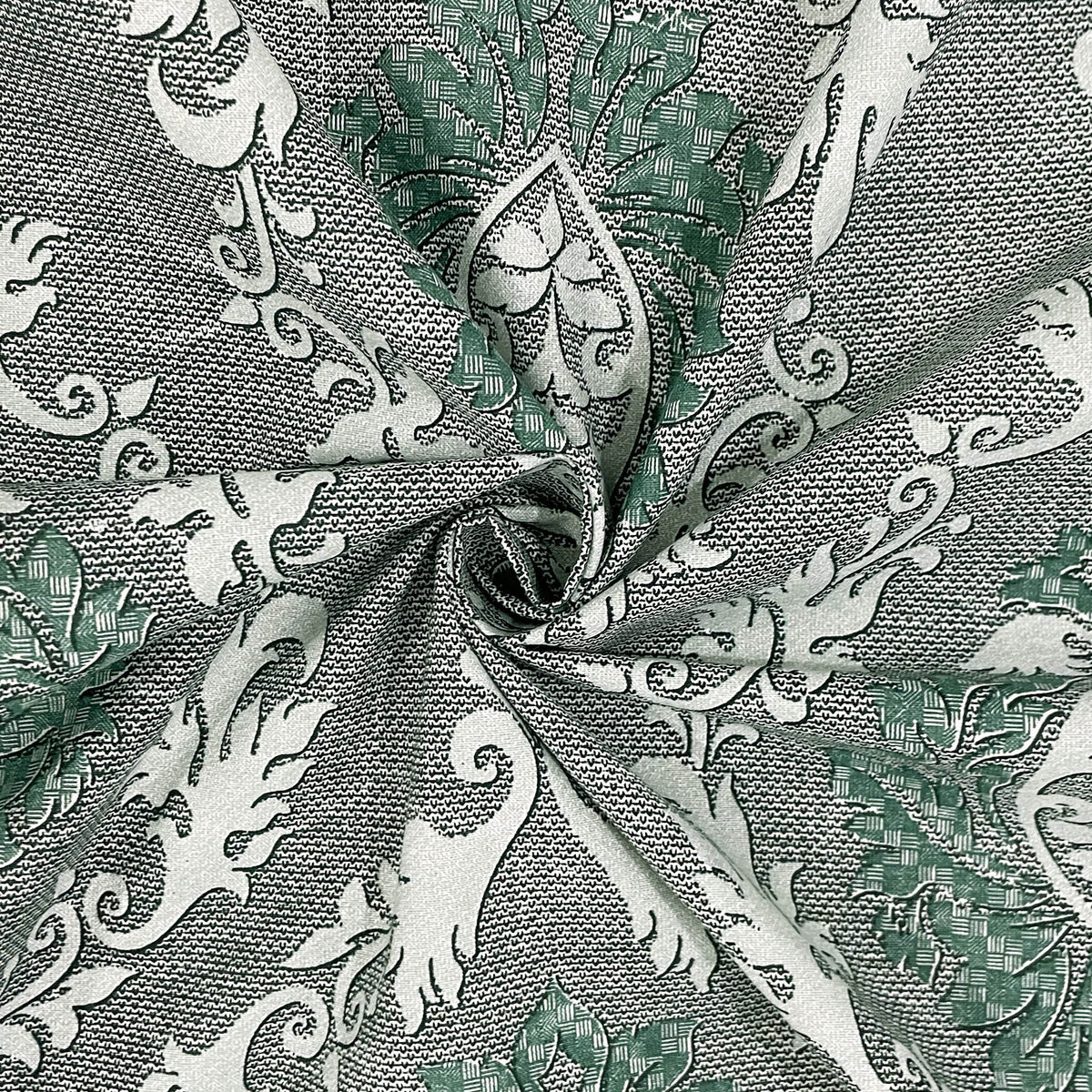 Sage Green Medallion Damask 180 TC Pure Cotton Bedsheet Set with Pillow Cover
