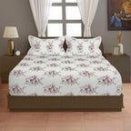 Ivory Rose Garland 180 TC Pure Cotton Bedsheet Set with Pillow Cover