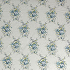 Ivory Blue Rose Garland 180 TC Pure Cotton Bedsheet Set with Pillow Cover