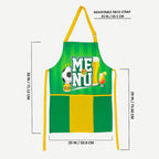 Sports Menu Printed Kitchen Apron with Front Utility Pockets