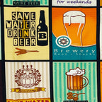 Beer Theme Printed Kitchen Apron with Front Utility Pocket