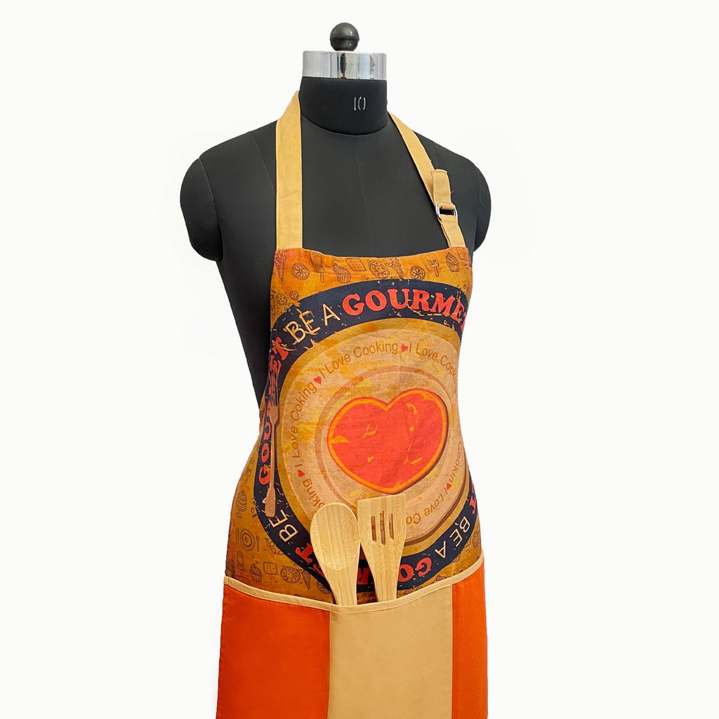 Be A Gourmet – Love Cooking Apron with Front Pocket