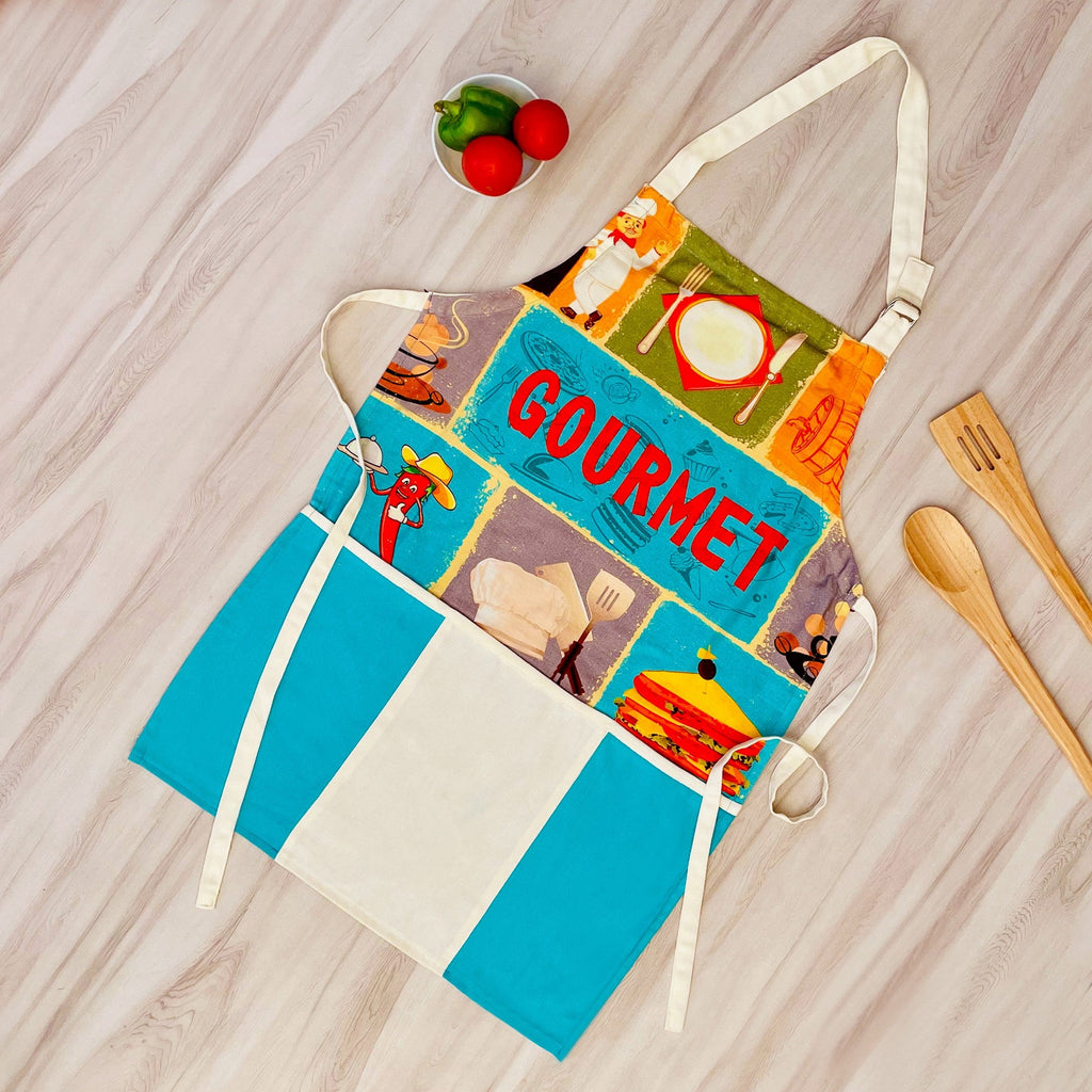Gourmet Chef Theme Apron with Front Pocket