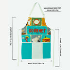 Gourmet Chef Theme Apron with Front Pocket