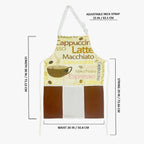 Coffee Latte Theme Apron with Front Pocket