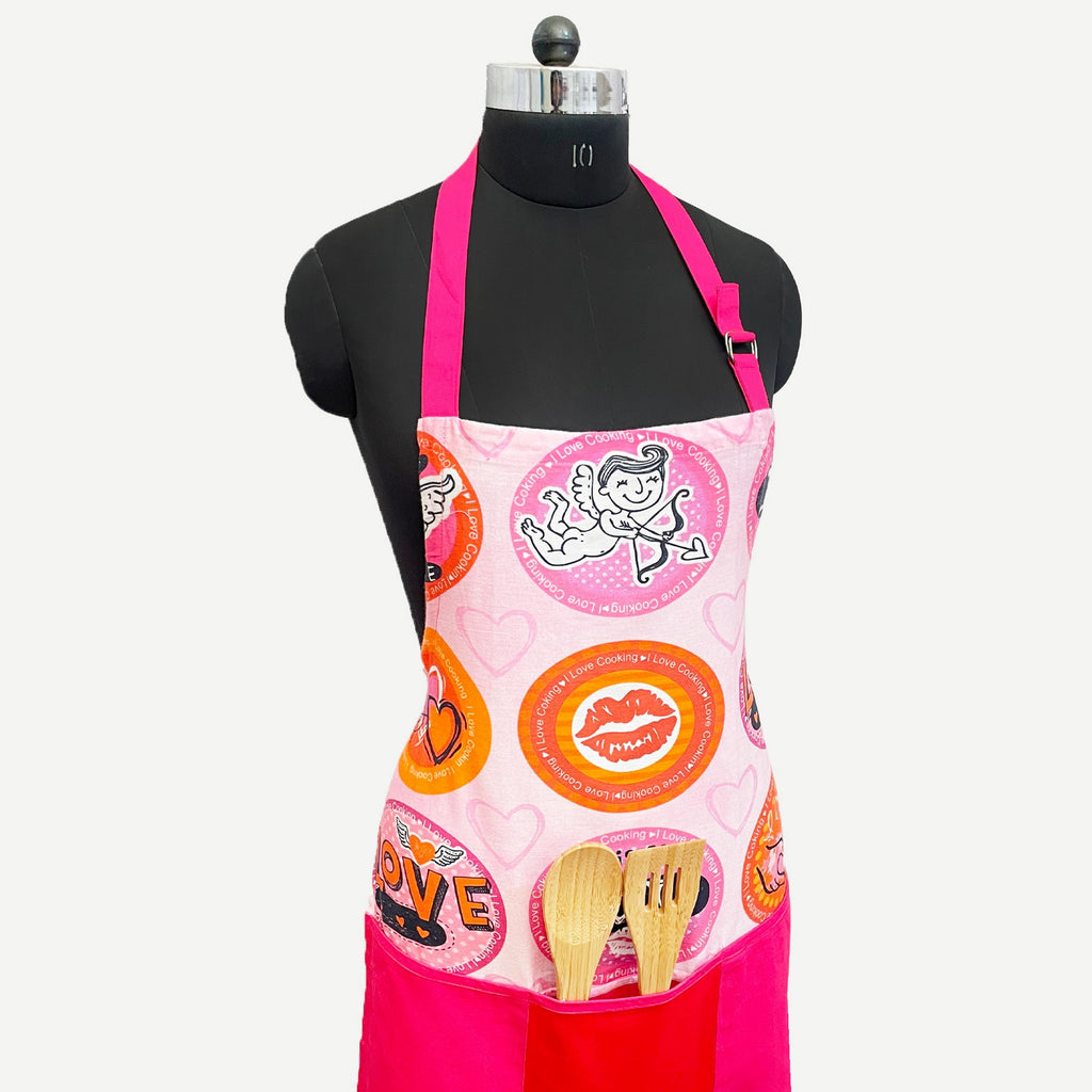 Love Theme Apron with Front Pocket