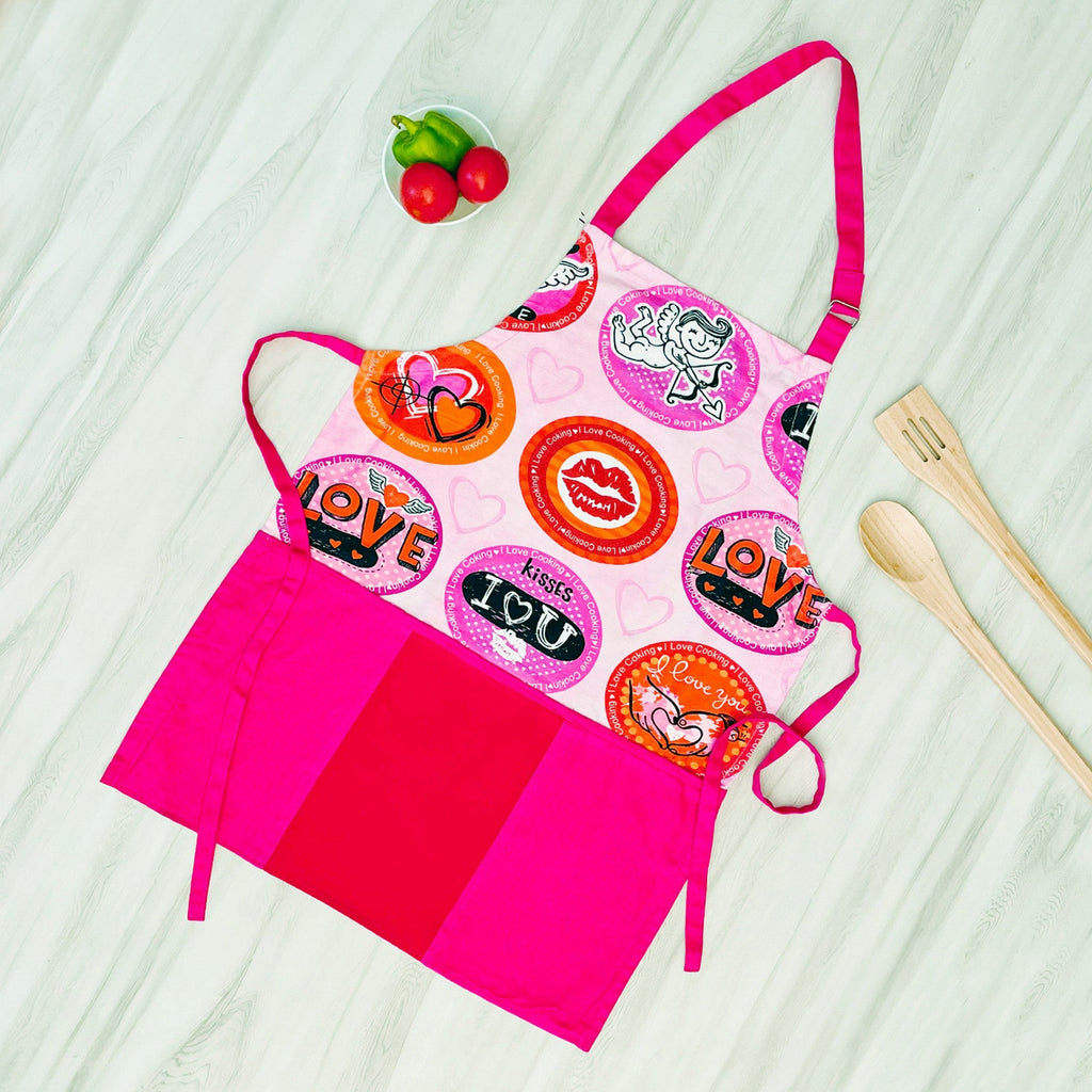 Love Theme Apron with Front Pocket