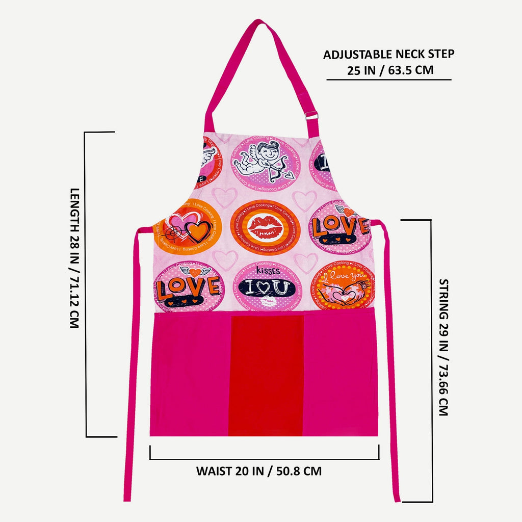 Love Theme Apron with Front Pocket