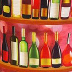 Wine Bottles Theme Kitchen Apron with Adjustable Strap & Pocket