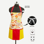 Good Morning Dessert Print Kitchen Apron with Adjustable Neck Strap & Pocket