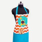 Hello Summer Chevron Print Adjustable Apron with Pocket