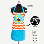 Hello Summer Chevron Print Adjustable Apron with Pocket