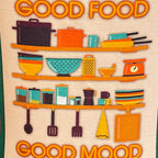 Good Food Good Mood Kitchen Apron with Pocket