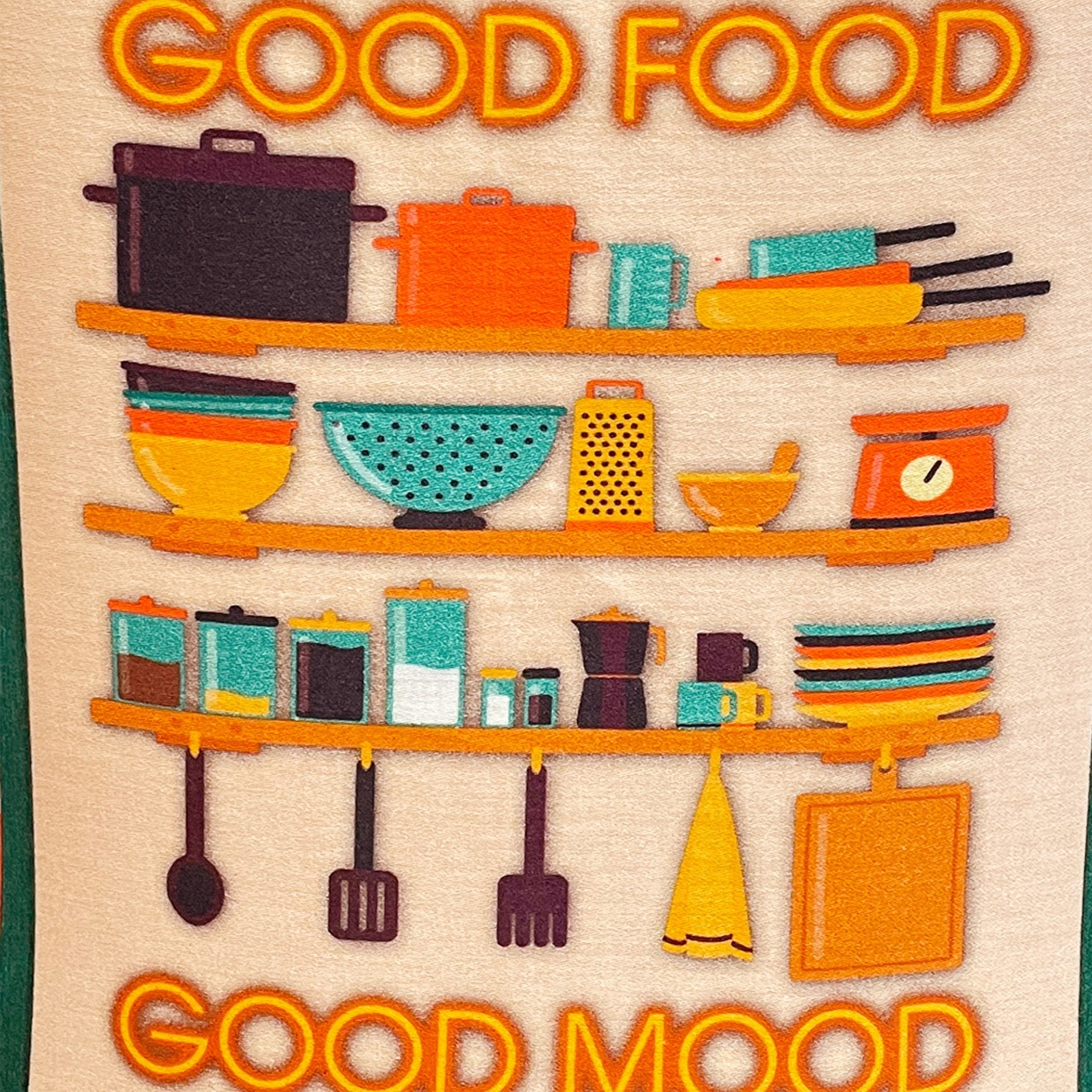 Good Food Good Mood Kitchen Apron with Pocket