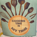 Cooking Time Is My Time Printed Kitchen Apron with Pocket