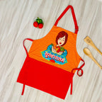 Indian Pop Art Style Kitchen Apron with Pocket – Yellow & Red