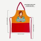 Indian Pop Art Style Kitchen Apron with Pocket – Yellow & Red