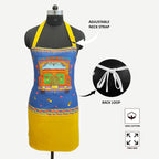 Desi Truck Art Kitchen Apron with Pocket – Blue & Yellow