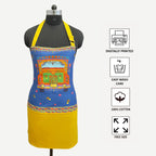Desi Truck Art Kitchen Apron with Pocket – Blue & Yellow