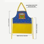 Desi Truck Art Kitchen Apron with Pocket – Blue & Yellow