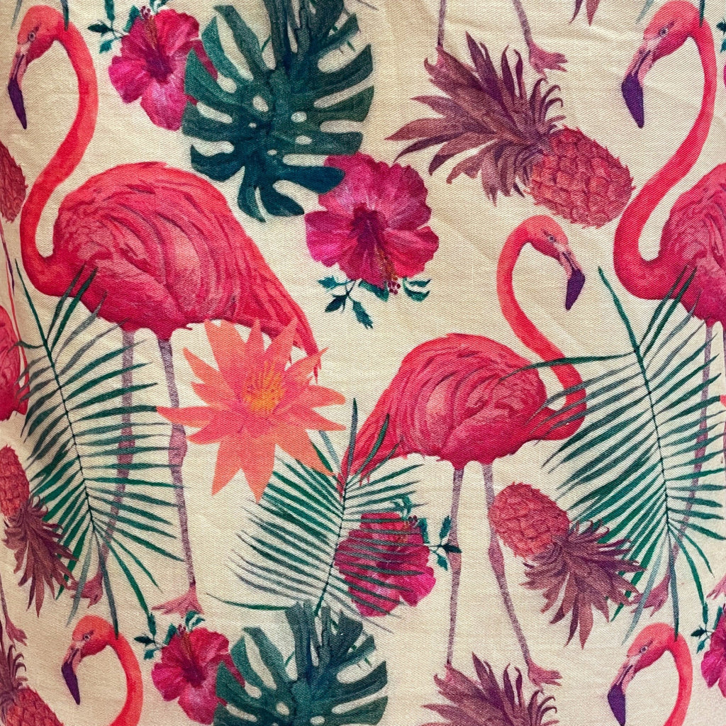 Summer Love Flamingo Print Kitchen Apron with Pocket – Red & Peach