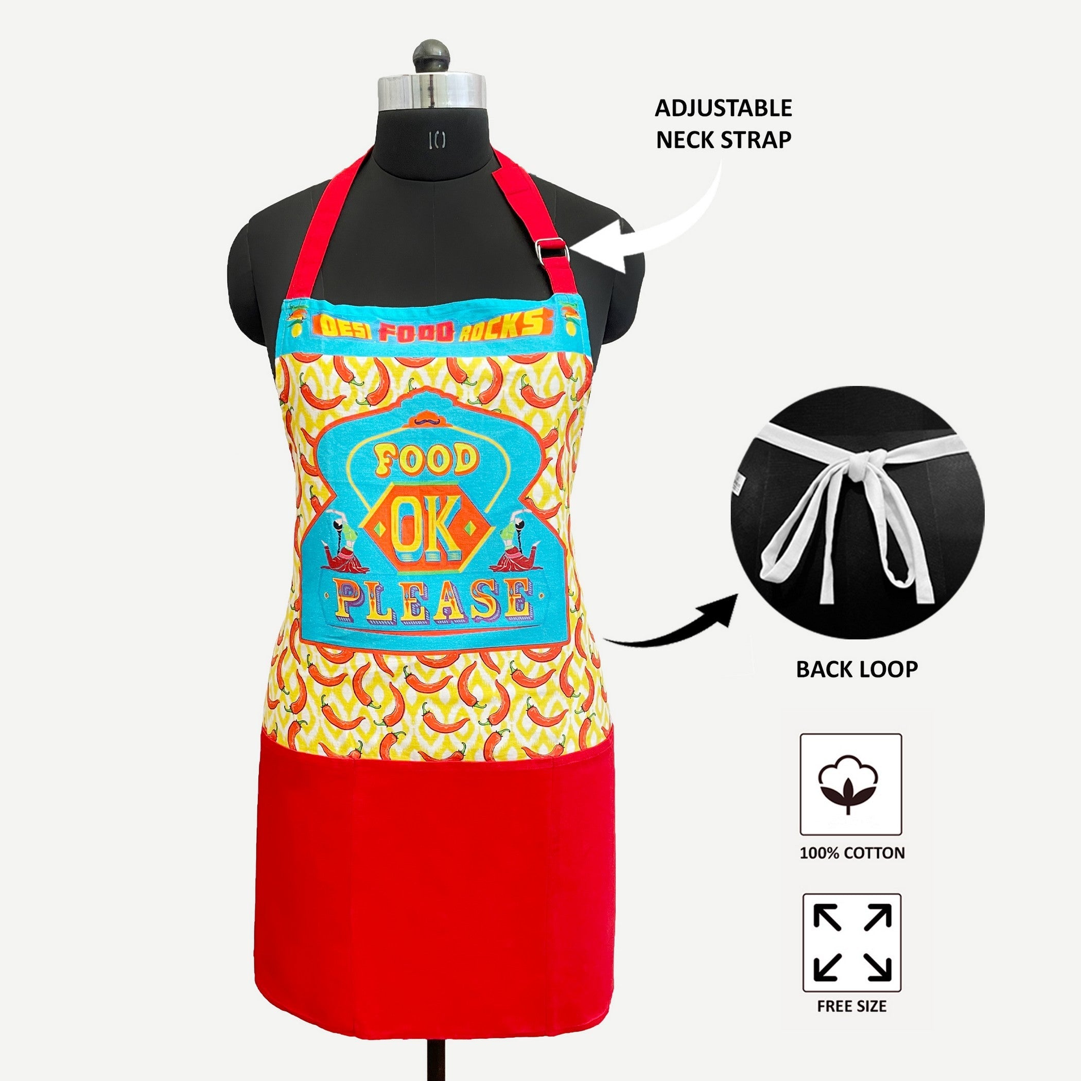 Floral Teal Kitchen Apron