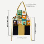 Printed Kitchen Apron with Oven Gloves Set - “Seasoned with Love” Design