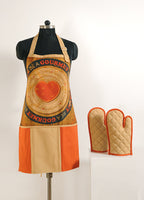Printed Kitchen Apron with Oven Gloves Set - Be a Gourmet Theme