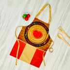 Printed Kitchen Apron with Oven Gloves Set - Be a Gourmet Theme