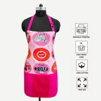 Printed Kitchen Apron with Oven Gloves Set - Love & Kisses Theme