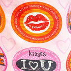 Printed Kitchen Apron with Oven Gloves Set - Love & Kisses Theme