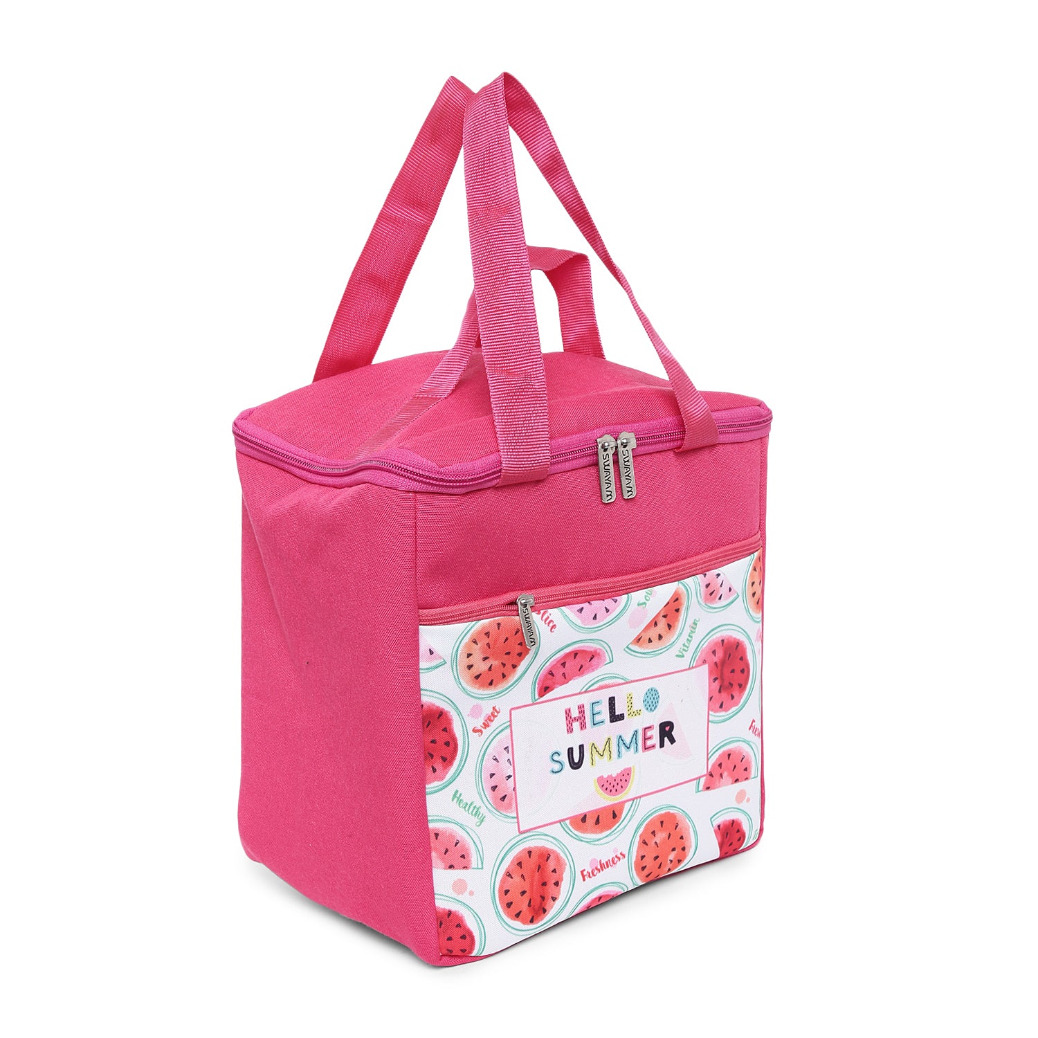 Hello Summer Watermelon Print Insulated Lunch Bag with Inside Pocket