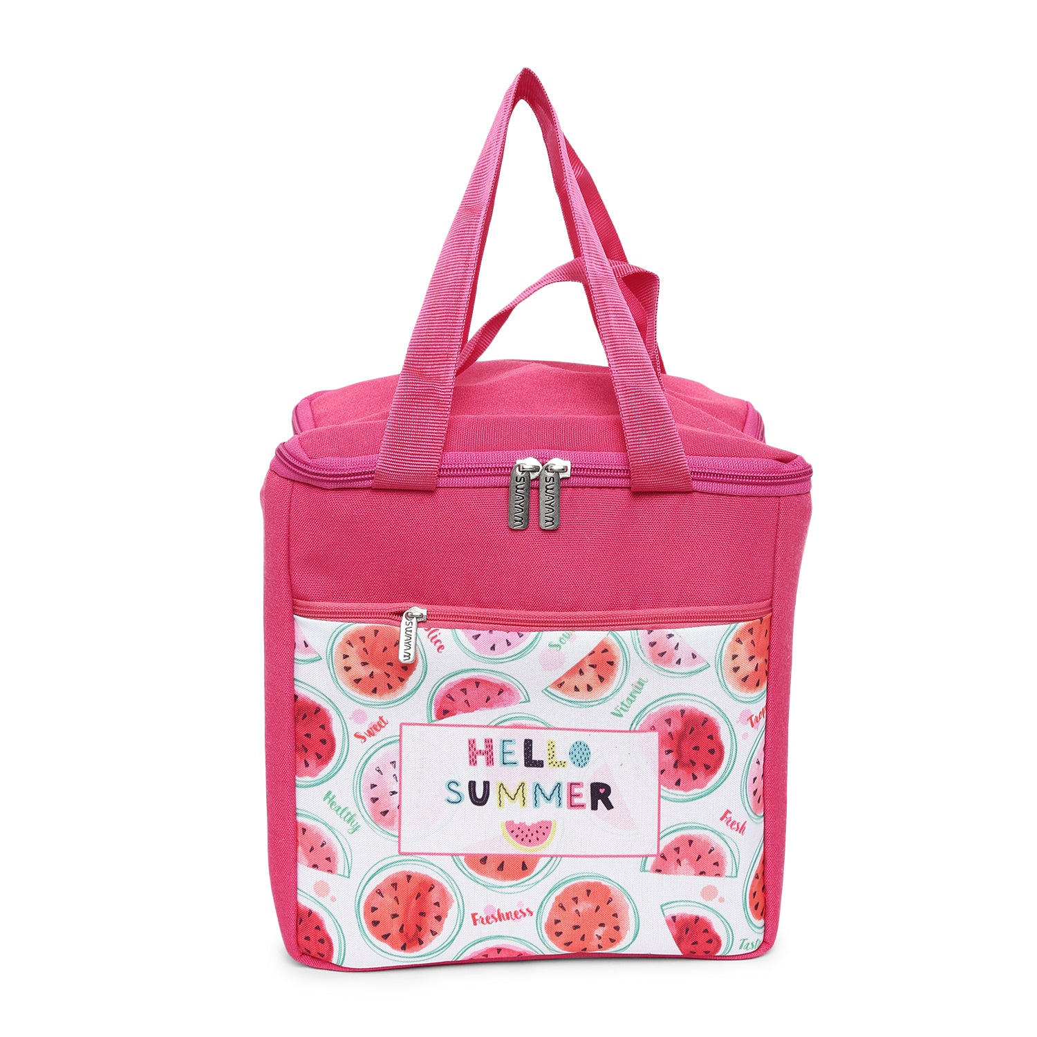 Hello Summer Watermelon Print Insulated Lunch Bag with Inside Pocket