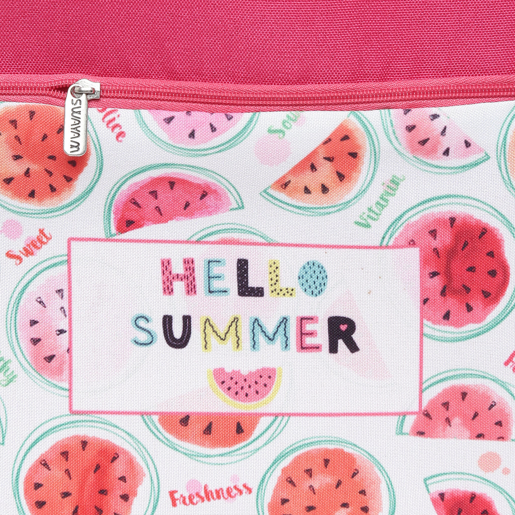 Hello Summer Watermelon Print Insulated Lunch Bag with Inside Pocket