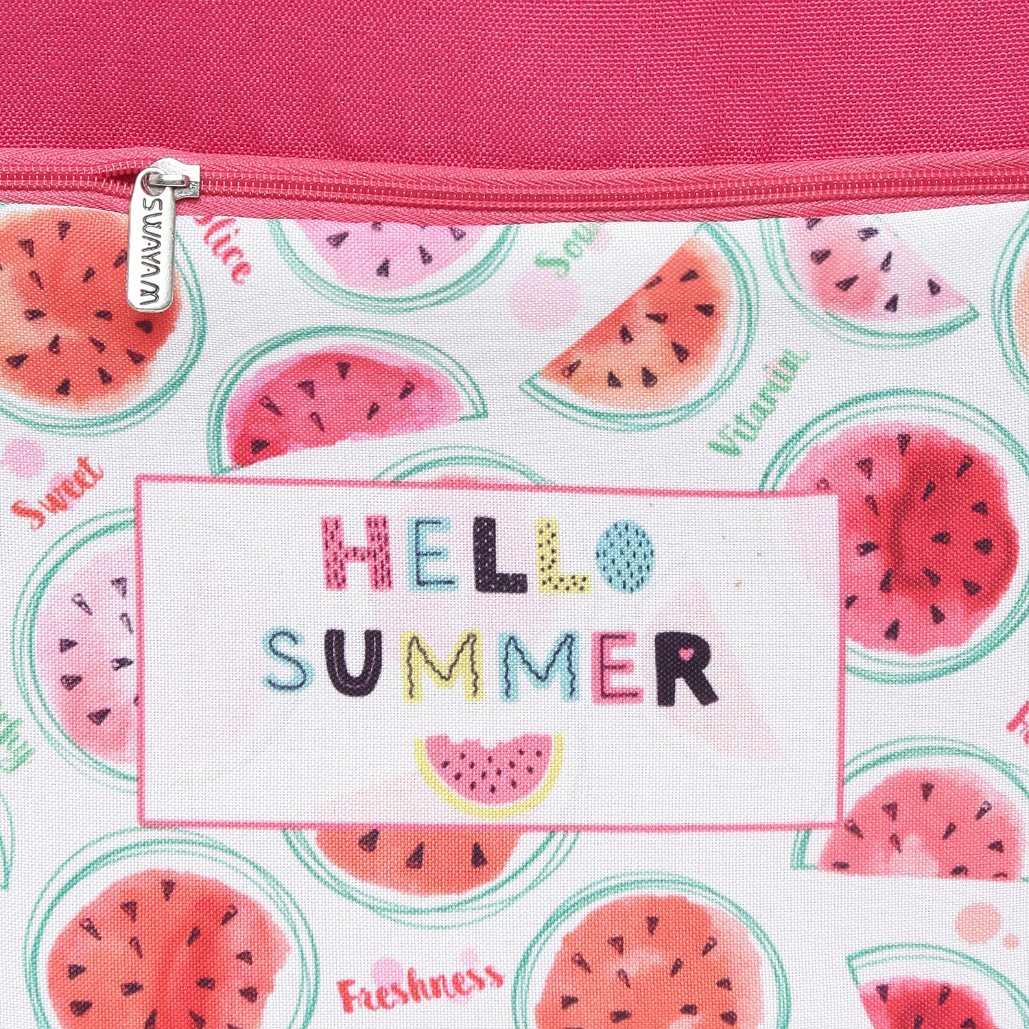 Hello Summer Watermelon Print Insulated Lunch Bag with Inside Pocket