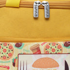 Good Food Mood Printed Insulated Lunch Bag with Front & Inside Pocket