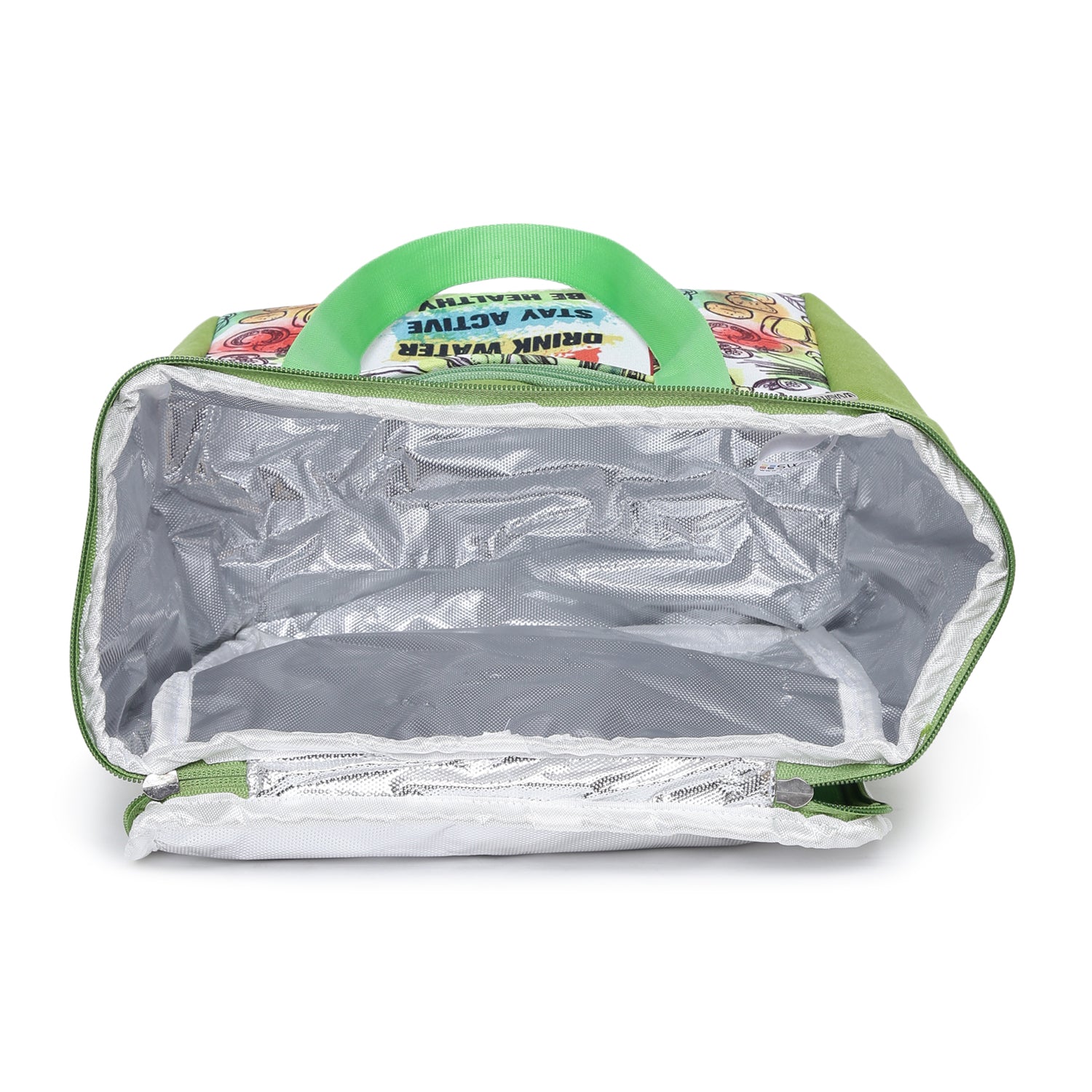 Eat Clean Printed Insulated Lunch Bag with Front & Inside Pocket