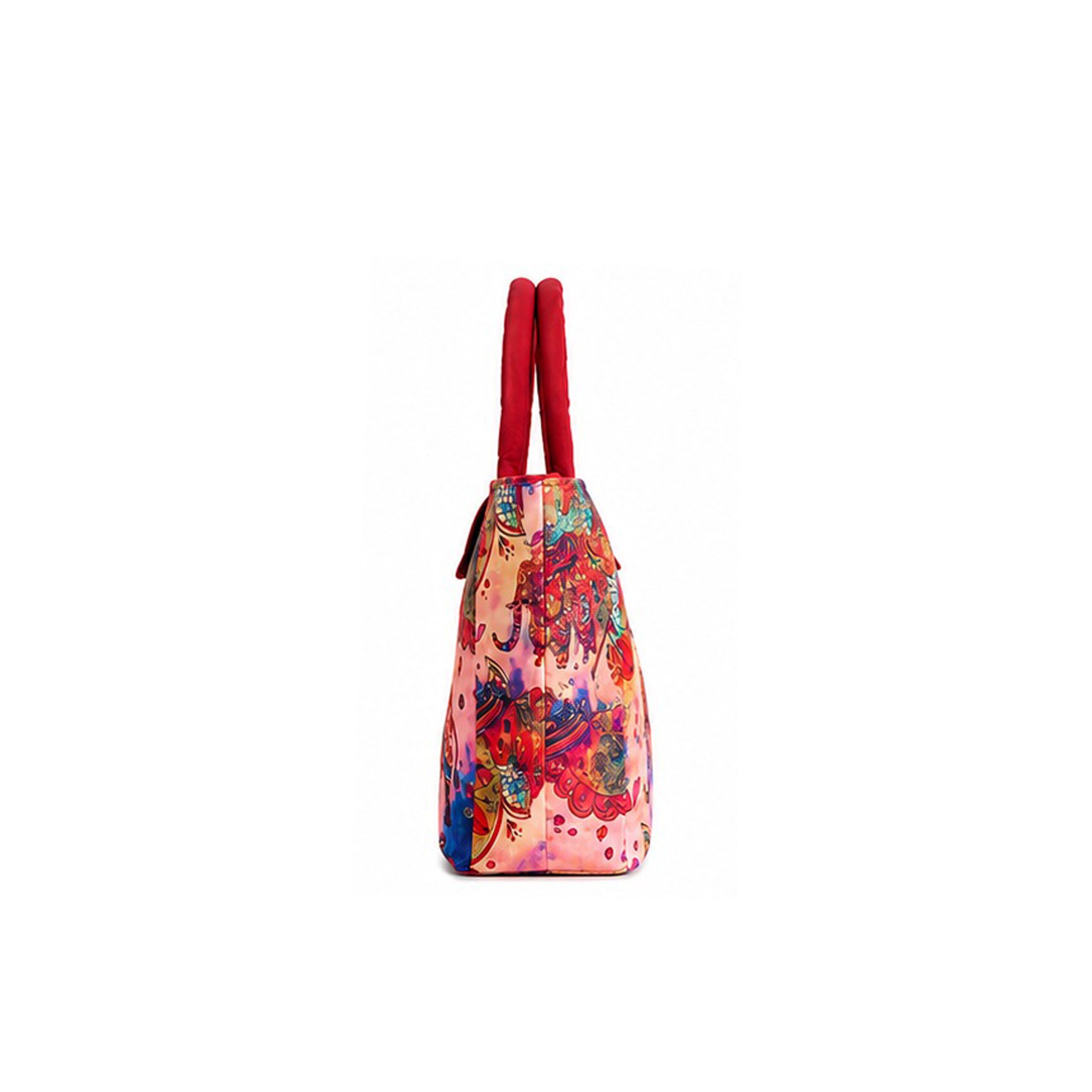 Royal Elephant Print Ethnic Insulated Tiffin Bag with Front & Inside Pocket