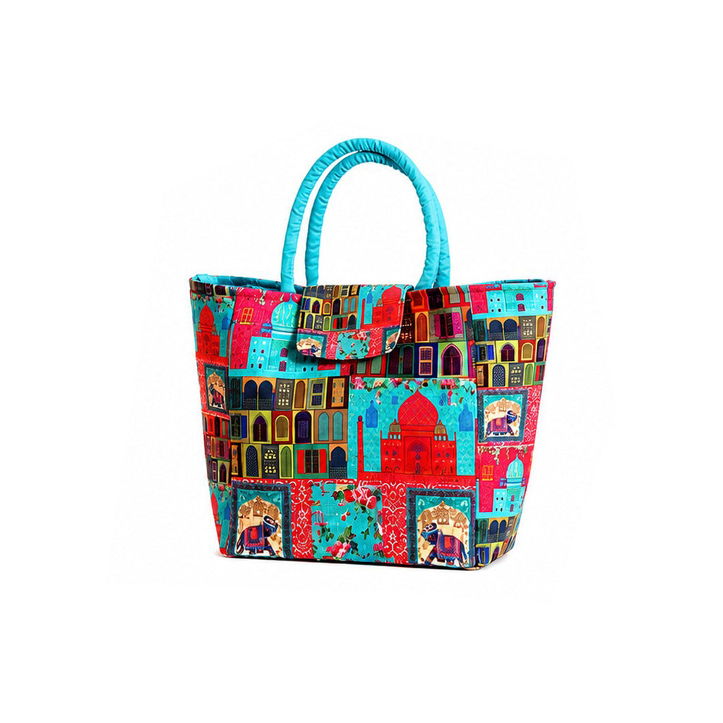 Heritage City Print Ethnic Insulated Tiffin Bag with Front & Inside Pocket