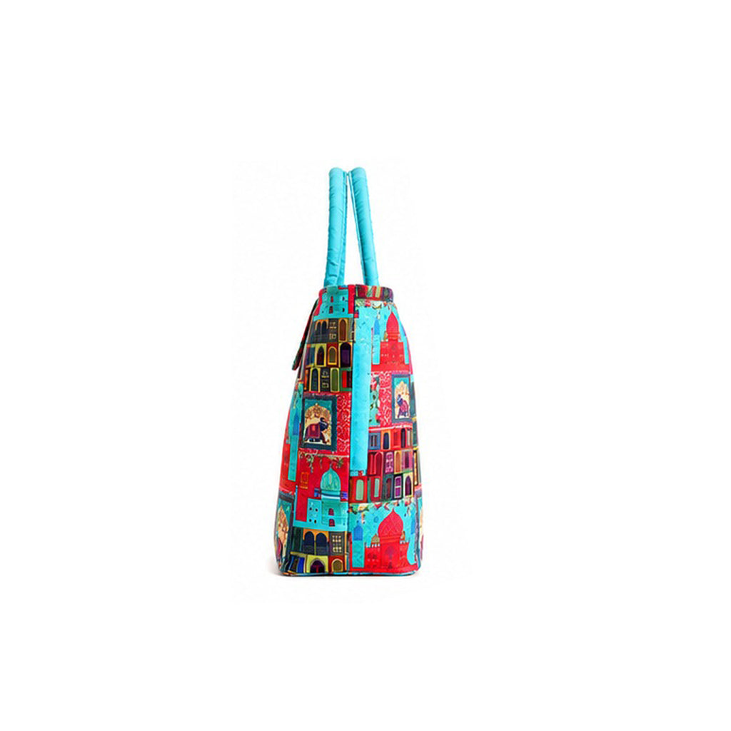 Heritage City Print Ethnic Insulated Tiffin Bag with Front & Inside Pocket