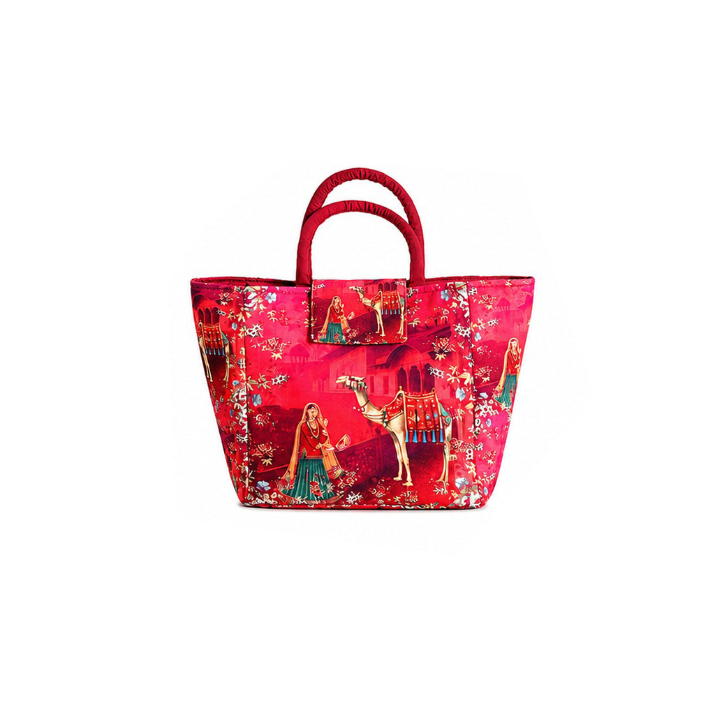 Royal Desert Print Ethnic Insulated Tiffin Bag with Front & Inside Pocket