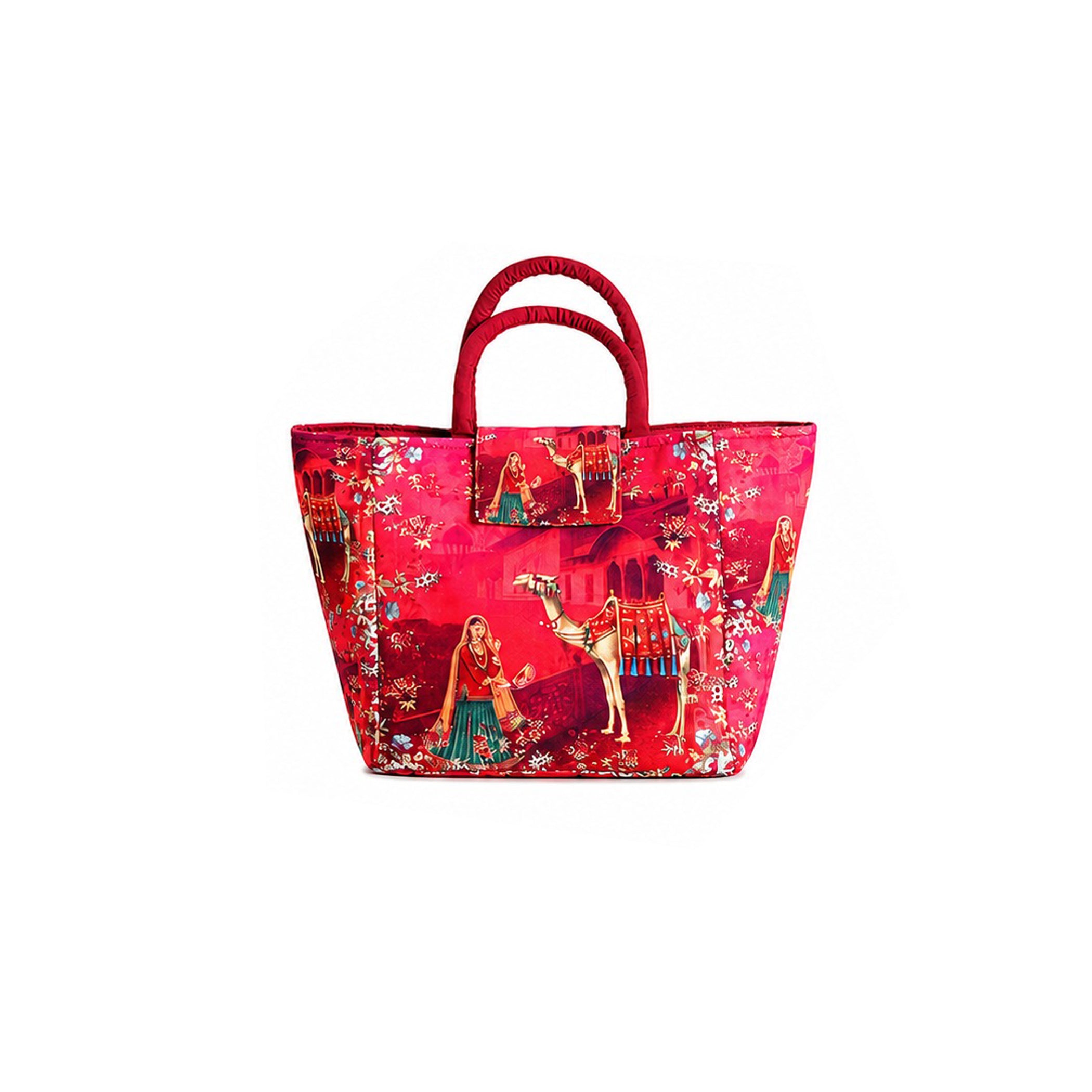 Royal Desert Print Ethnic Insulated Tiffin Bag with Front & Inside Pocket