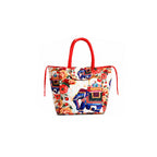 Royal Elephant & Floral Print Ethnic Insulated Tiffin Bag with Front & Inside Pocket