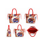 Royal Elephant & Floral Print Ethnic Insulated Tiffin Bag with Front & Inside Pocket
