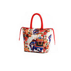 Royal Elephant & Floral Print Ethnic Insulated Tiffin Bag with Front & Inside Pocket