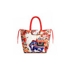 Royal Elephant & Floral Print Ethnic Insulated Tiffin Bag with Front & Inside Pocket